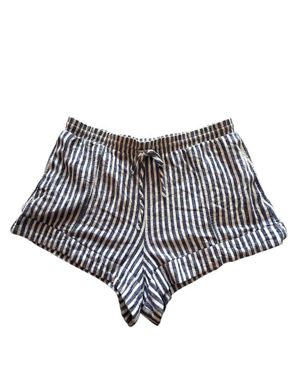 Universal Thread Linen Blend Navy Strip Shorts Womens Size XL Resortwear Summer
